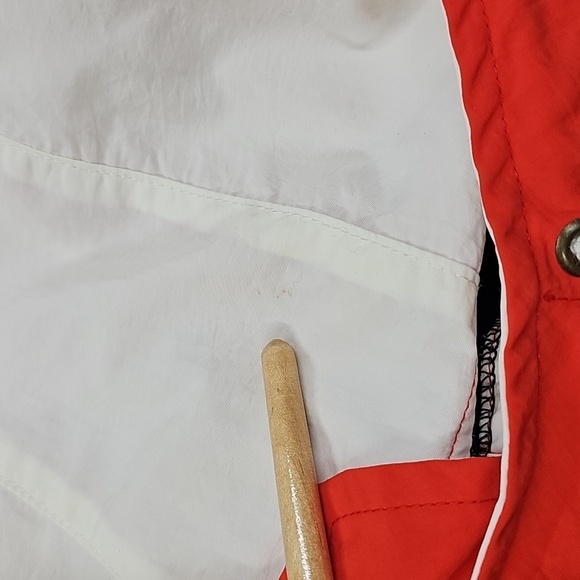 Vintage Polo by Ralph Lauren Navy Sweater with Red -Orange Raincoat Style Hood M - Picture 6 of 13